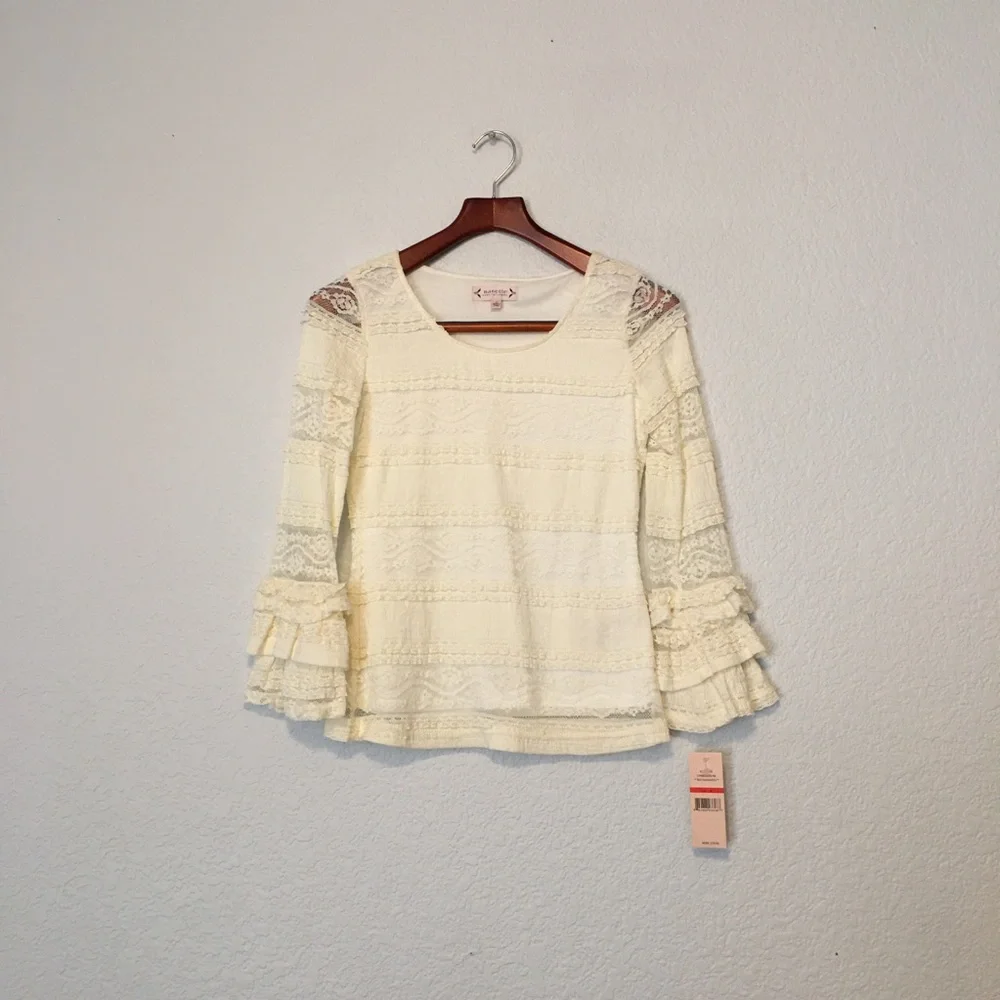 NWT Nanette Lepore Cream Lace Top